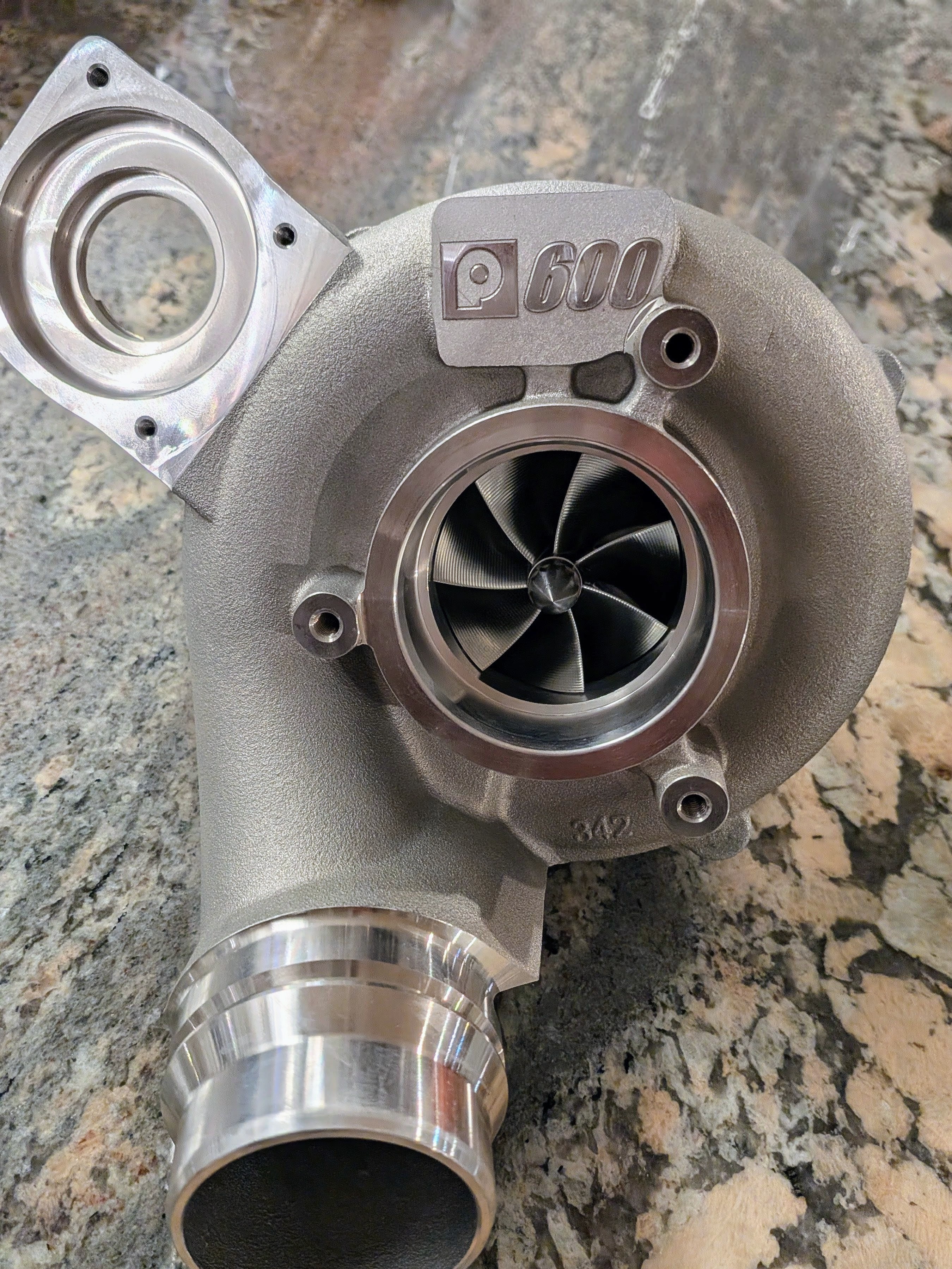 Pure Turbos P600 — billet compressor wheel, cast housing, B58 direct-fit upgrade